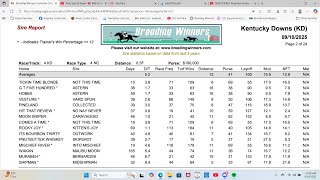 Kentucky Downs Race 4 selections Wednesday September 10, 2025