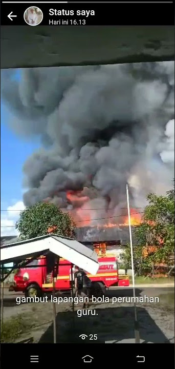 kebakaran di jalan gotong royong kecamatan gambut