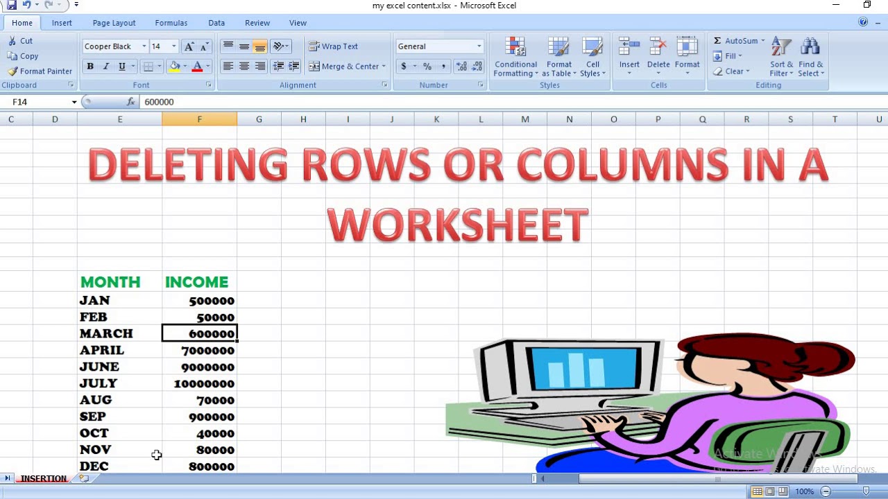 ms-excel-how-to-delete-multiple-rows-or-columns-in-a-worksheet-youtube