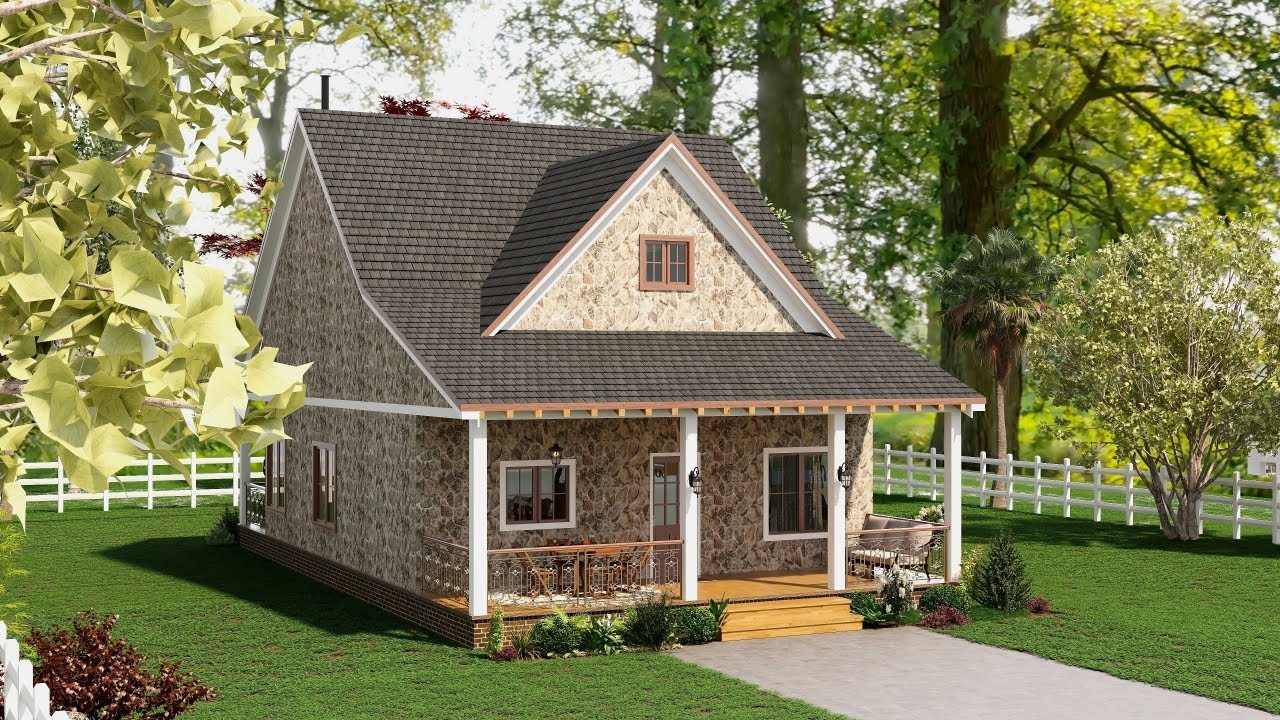 Modern Small House Design (36x36) | Cozy 2 Bedroom Tiny Home with Smart Layout