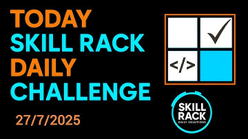 27/7/2025 Skill Rack Today Daily Challenge Solution #dailysolutions #skillrack #todaydailychallenge