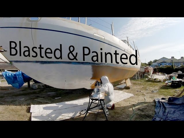#59 – We BLASTED and PAINTED our BOAT AT LAST