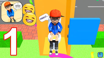 Rush Run (Need To Pee) - Gameplay Walkthrough Part 1 Levels 1-6 (iOS,Android Gameplay)