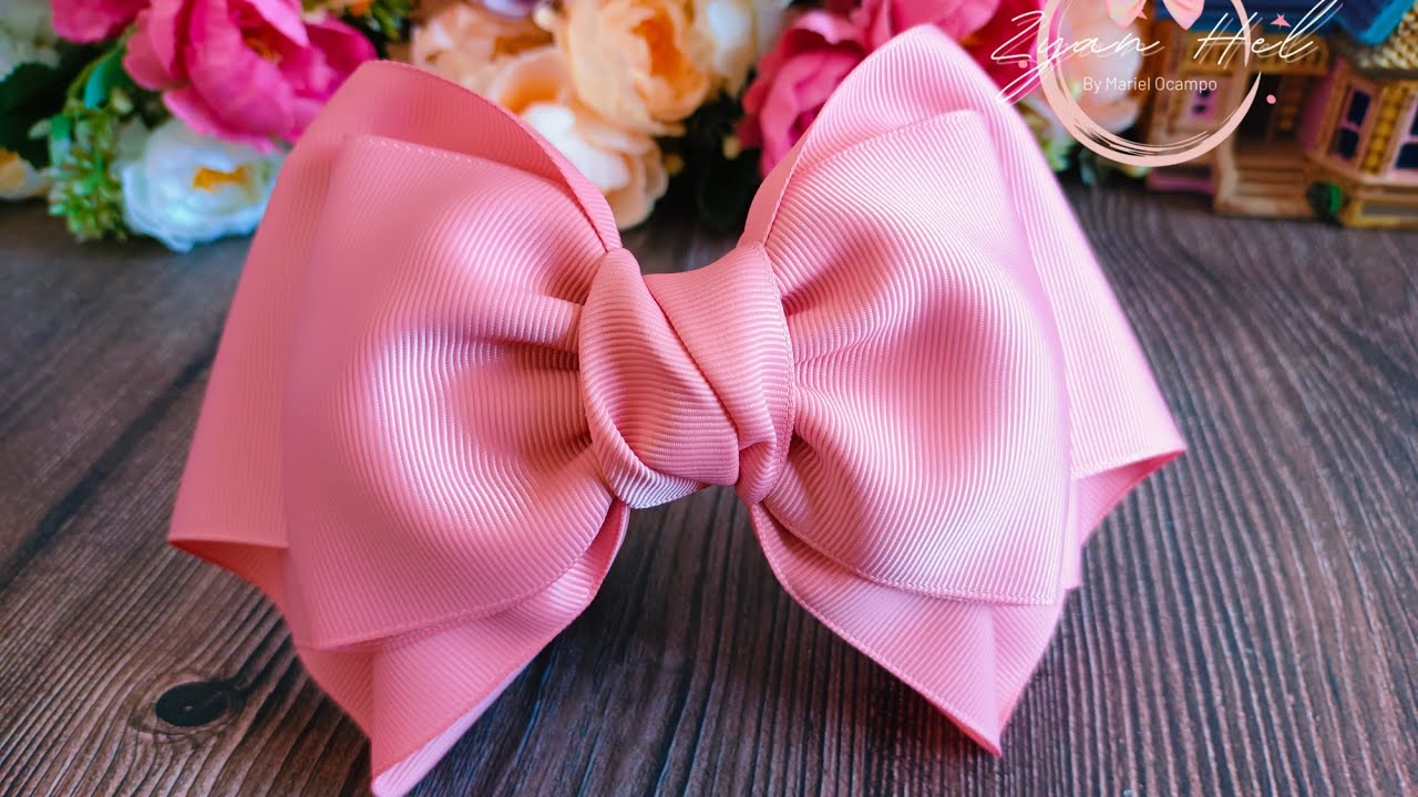 Moño Ala de Angel con listón de 7.5cm de ancho. 🥰❤️🎀