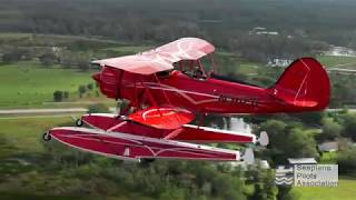 Flying the Waco YMF-5F on Amphibious Floats