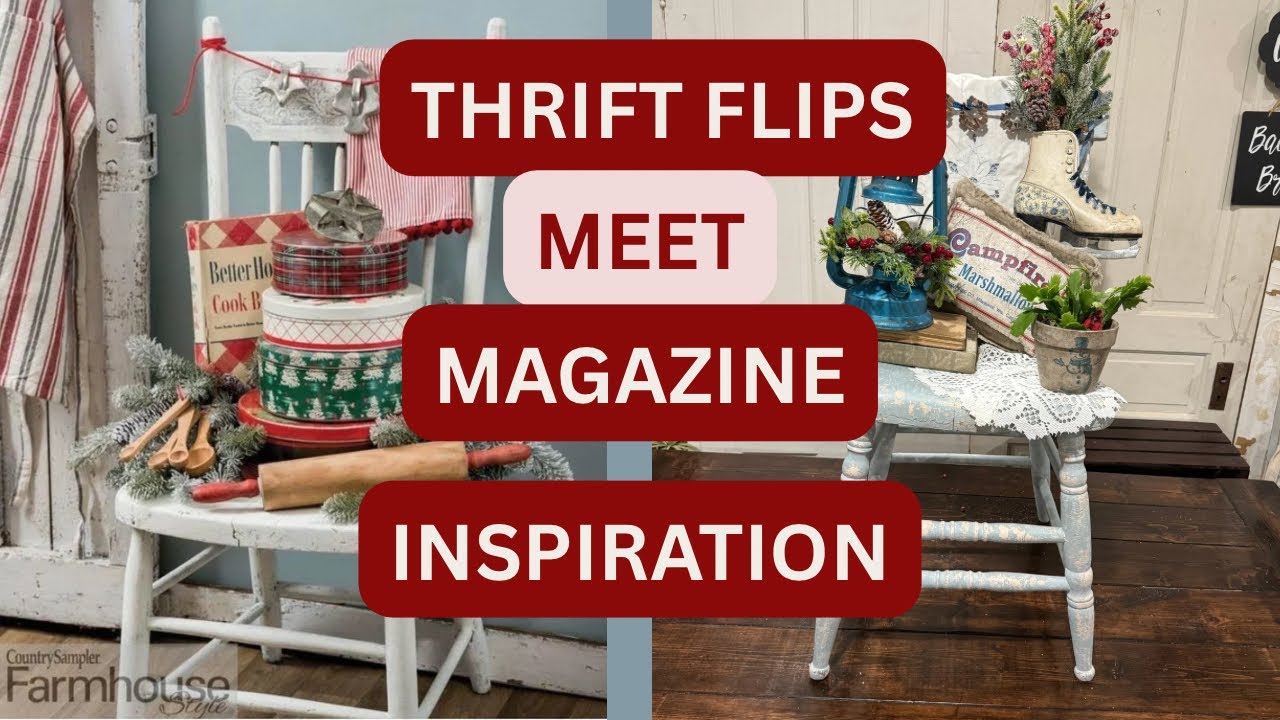 “Deck the Chair” Collaboration Challenge! Country Sampler Farmhouse Inspired Holiday Decor