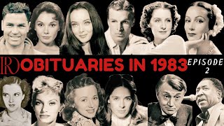Obituaries in 1983-Famous Celebrities/personalities we have Lost in 1983-EP-2 Remembrance diaries