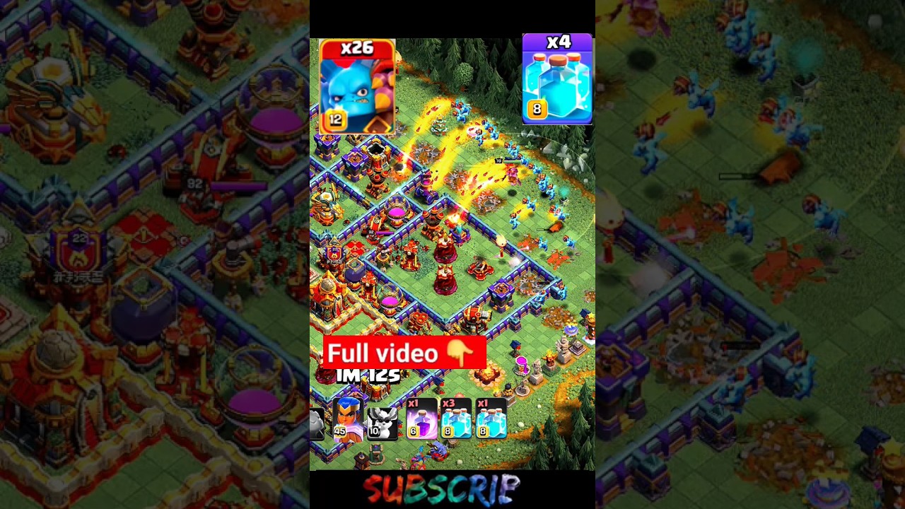 Th16 Base 26 x Super minion + 4 Clone Spell Attack Strategy 🔥 Clash of clans