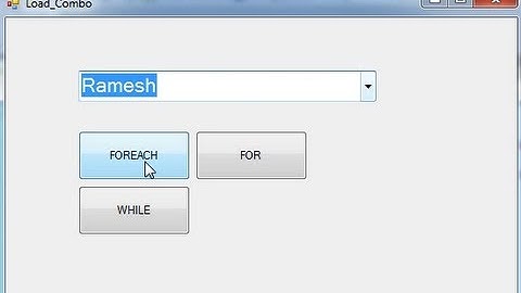 Get Data to ComboBox