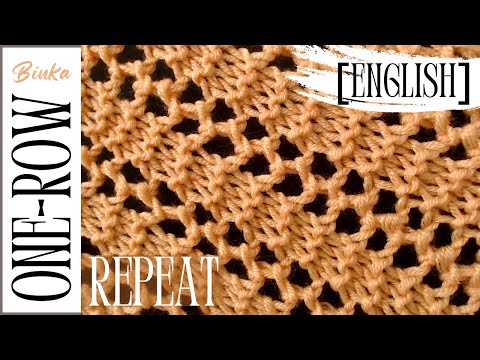 [English] How to knit the easiest one-row repeat reversible pattern. #knitting  #stitch  #crochet