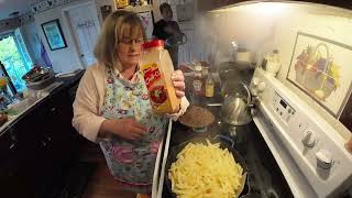 Daddys Famous Fried Potato and Hot Dogs Quick and Easy Weeknight Meal.