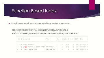 Oracle SQL Performance Tuning Day 8 - Types Of Indexes - Function Based Index