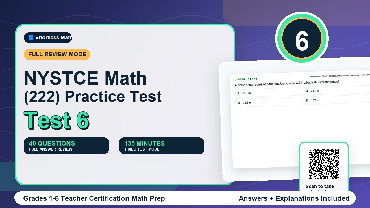 テストです NYSTCE Grades 1-6 Math (222) Practice Test 6 | 40 Questions with