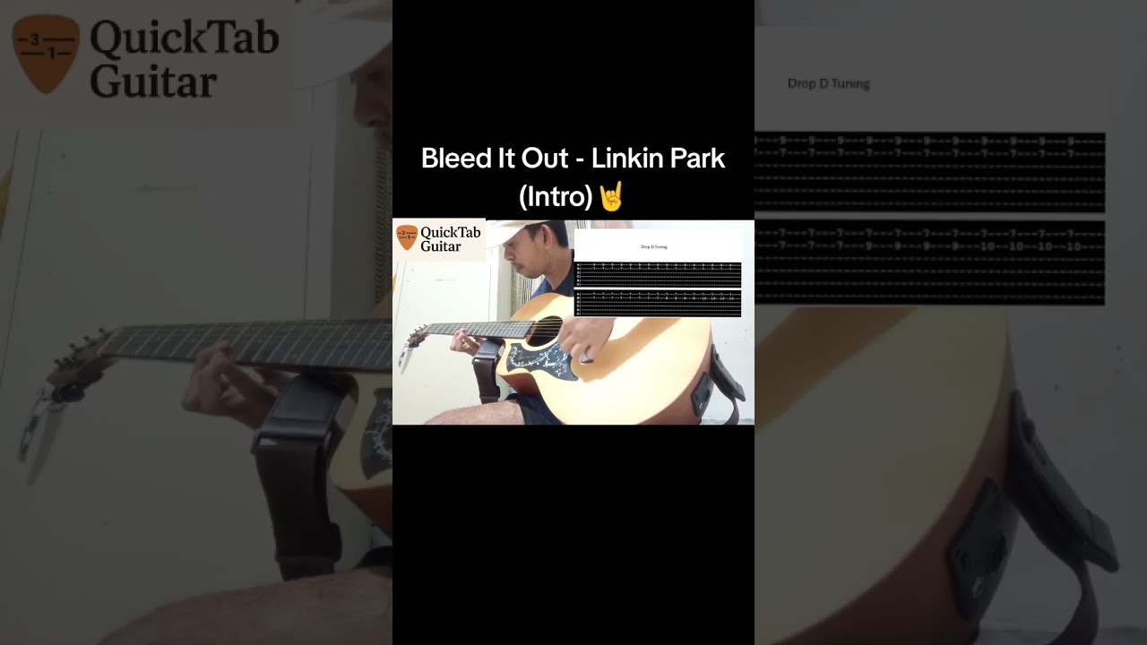 Bleed It Out (Linkin Park) Acoustic Guitar Intro | Tab On Screen 
