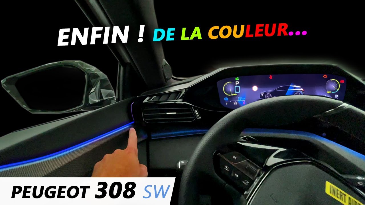 L’intérieur de la Nouvelle Peugeot 308 2022 - Eclairage d'ambiance à