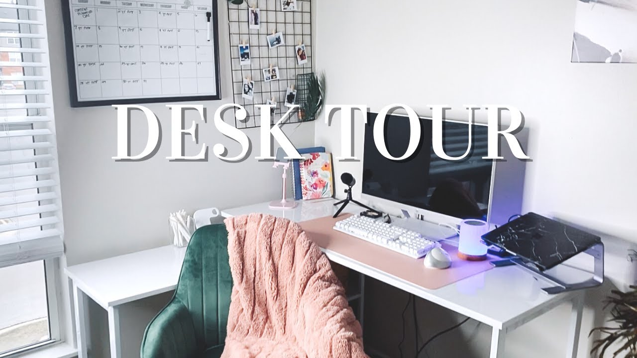 MODERN DESK TOUR 2021 *Aesthetic*  + Amazon Work From Home Essentials