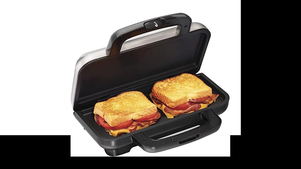 Proctor Silex Deluxe Hot Sandwich Maker, Nonstick Plates, Stainless