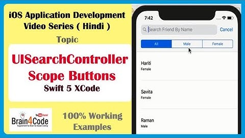 UISearchController with Scope Buttons in TableView Using Swift  Xcode | Hindi | Scope Bar in iOS App