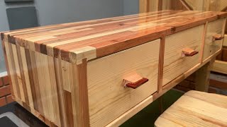 Creating a Smart Dressing Table from Scrap Wood.Upcycling Unused Wood into a HighTech Makeup Vanity