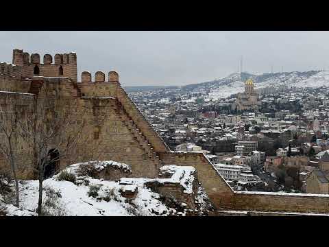 Snow in  Narikala Fortress | Old Tbilisi | Georgia