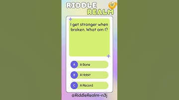I get stronger when broken  What am I  #quiz #brainyquizzes #brainteasers #english #quizeanswers