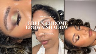 GREEN CHROME WITH BROWN EYESHADOW | ALL MORPHE PRODUCTS - 💚🍀🟤👜 screenshot 4