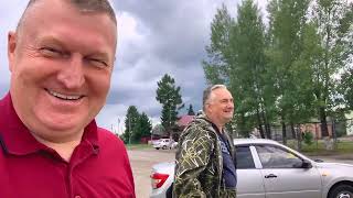 Нулевой километр в центре села Муромцево, Омская область.
