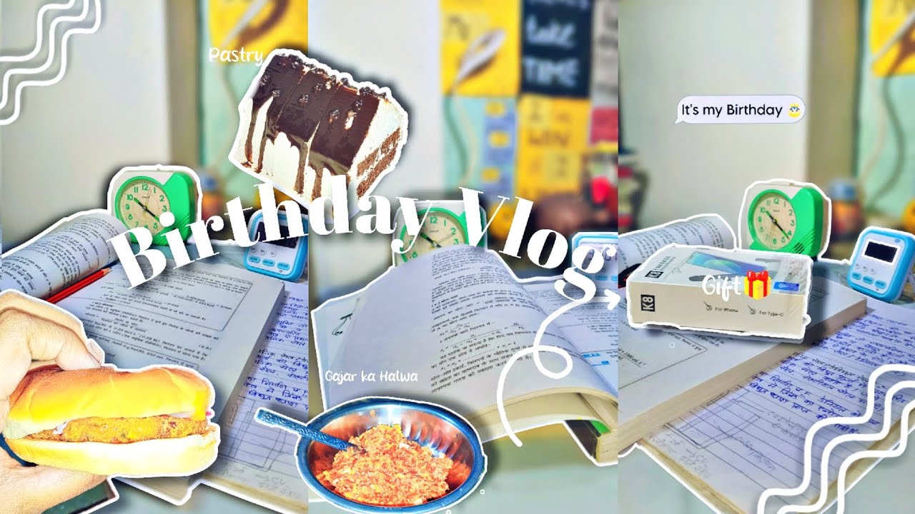 Aaj to kuch bhi nahi padha | Birthday Vlog | Birthday Gift | Study with me | Study Vlog | Study