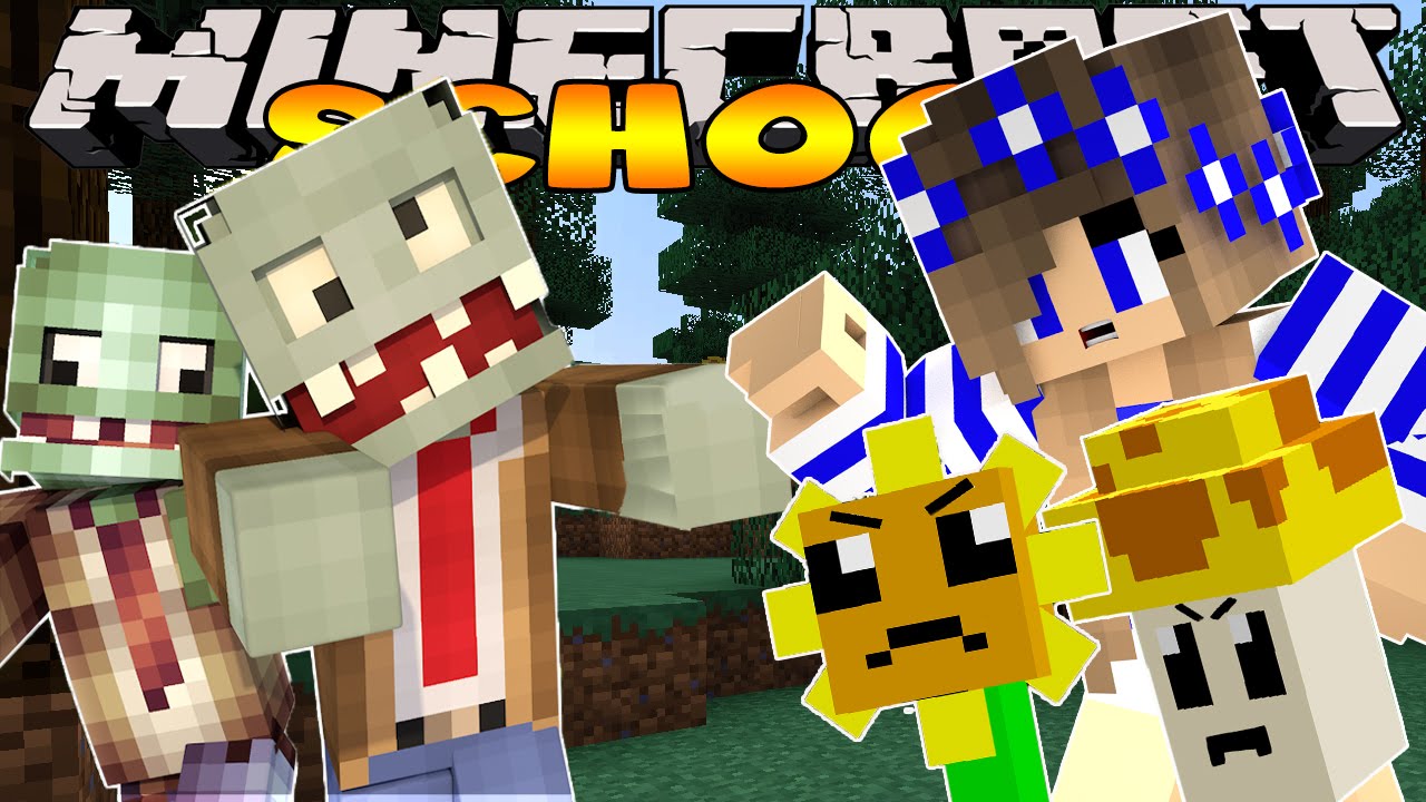 Minecraft School- Little Carly - PLANTS VS ZOMBIES!