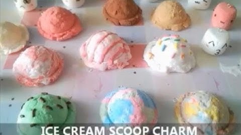 Cute ice cream scoop charm tutorial (daiso clay)