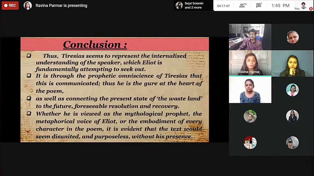 Tiresias in The Waste Land by T. S. Eliot YouTube