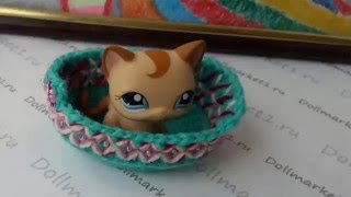 Бежевая кошка-стоячка #1024 в корзинке Бежевая кошка-стоячка #1024 в корзинке