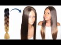 DIY Straight Ombre Crochet Wig Using Braid Extension - No Closure Wig