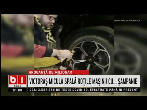 Aroganta de milionar.Victoras Micula isi spala rotile masinii cu sampanie_Stiri B1_11 Noiembrie 2020