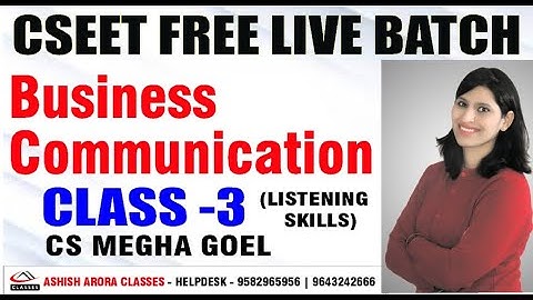 CSEET FREE LIVE BATCH || BUSINESS COMMUNICATION | CLASS - 3 || CS MEGHA GOEL