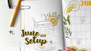 PLAN WITH ME | June 2022 Bullet Journal Setup Lemon Theme