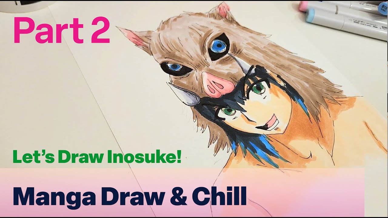 Manga Draw & Chill | Drawing Practice - Demon Slayer - Inosuke Portrait ...