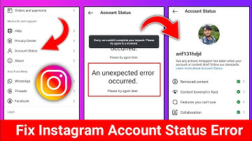 How to Fix Instagram Account Status An unexpected Error Occurred | Instagram Account Status Error