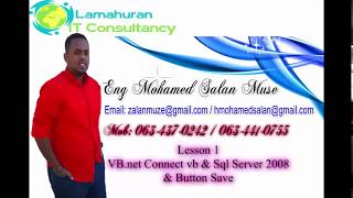 VB net Connect VB and Sql Server 2008 and Button Save