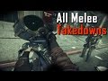 Battlefield Hardline - All Melee Takedown Animations (Knife)