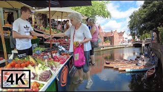 Norwich City, UK Walking Tour | Shopping, Pubs and a Cathedral | 4K 60fps 3D Sound 🎧