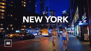 Walking in New York at Night / Explore Midtown Manhattan / NYC Walking Tour 4K