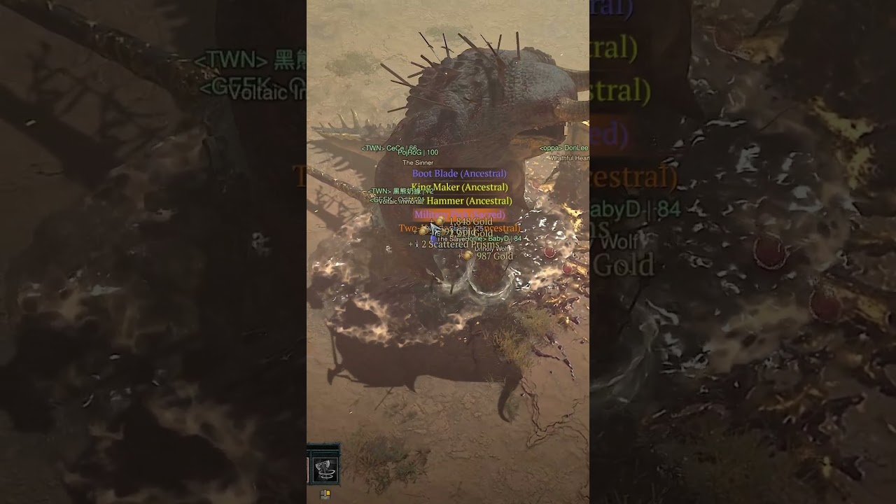 ☠️ DIABLO IV ☠️ World Tier 4 Torment, 82 Barbarian I, 75 Rogue My Bro, 90 Avarice the Gold Cursed, W