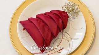 Fortune Cookie and Christmas Tree Napkin Fold