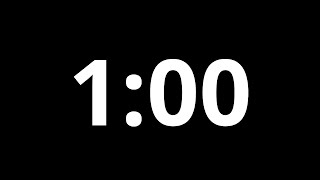 1 Minute Timer With Black Background | No Music