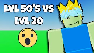 Level 50 players VS level 20 Roblox Bedwars