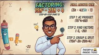 How to Factor 15h^2 - 23h + 4 Using the AC Method (Step-by-Step)