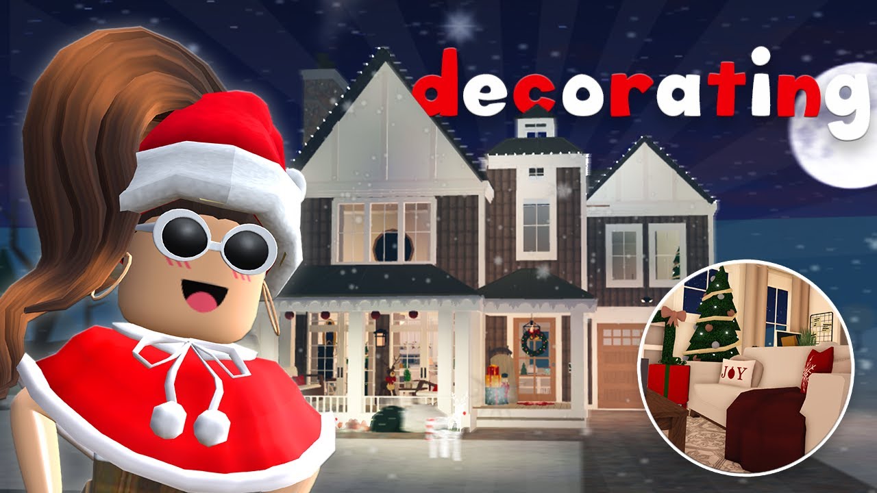 Decorating my BLOXBURG HOUSE for Christmas!! - YouTube