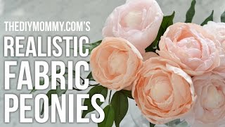 How to Make Realistic Fabric Peony Flowers with Stems Tutorial | No Sew DIY