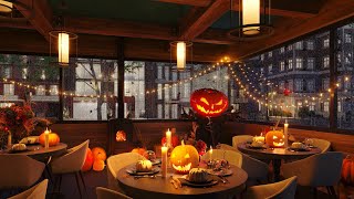 Halloween Coffee Shop Ambience with Jazz Music | Jazz Music and Rain Sounds | Halloween Night by Coffee Shop Music 13,732 views 1 year ago 3 hours, 38 minutes